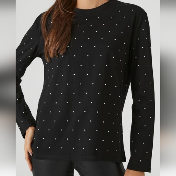 Forever 21 Tops - Jeweled with Rhinestone Long Slv Top